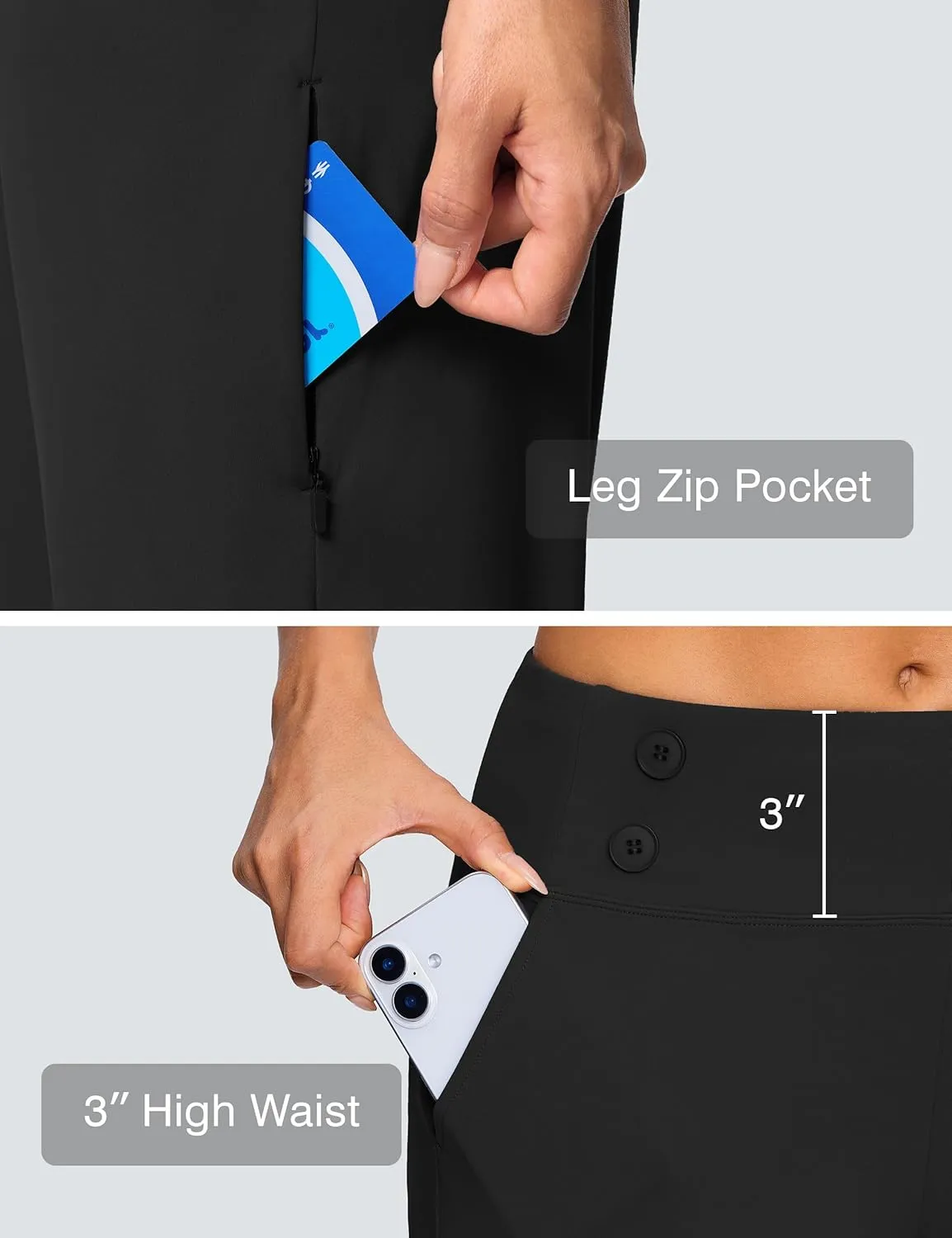 18" Dressy Capri Pants for Women High Waist Stretch Womens Golf Capris Pants for Summer with Pockets Work Casual