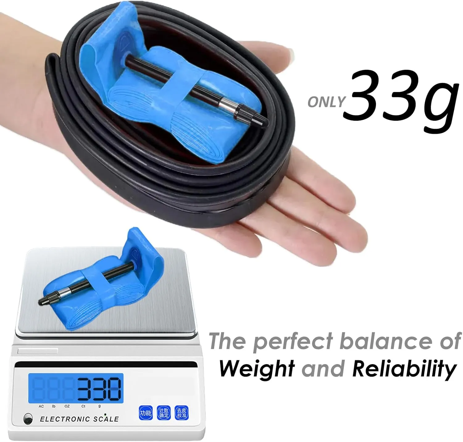 4-Pack 700x 18-32c Ultra-Light TPU Inner Tubes with 45mm/65mm/85mm Presta Valves for Road Bike, ONLY 33g