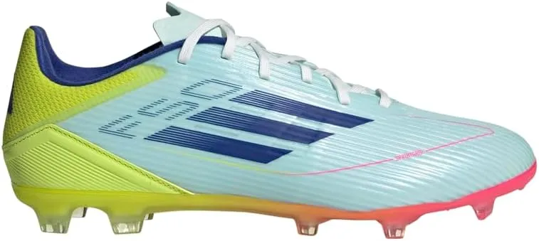adidas F50 League 99 Capsule Firm Ground Soccer Shoes - Limited Edition with Colourful Icon Graphics, Lightweight Fiberskin Upper, Sprintplate 360 Outsole (Almost Blue/Lucid Blue/Solar Yellow, US Footwear Size System, Adult, Men, Numeric, Medium, 9)