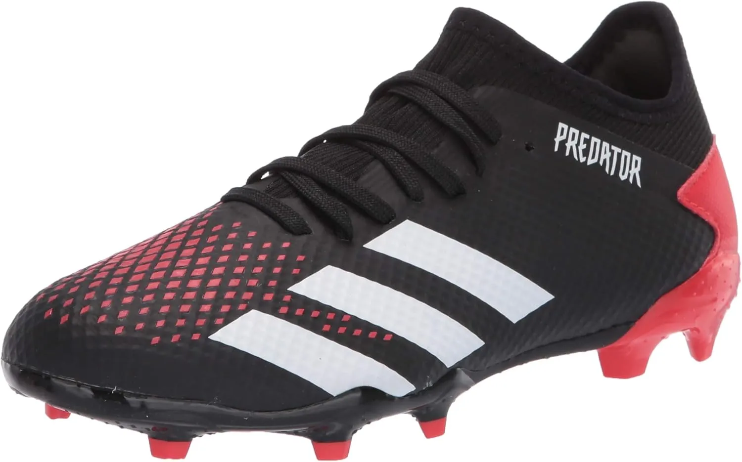 adidas Predator 20.3 Firm Ground Soccer Shoe (mens) Core Black/White/Active Red 12
