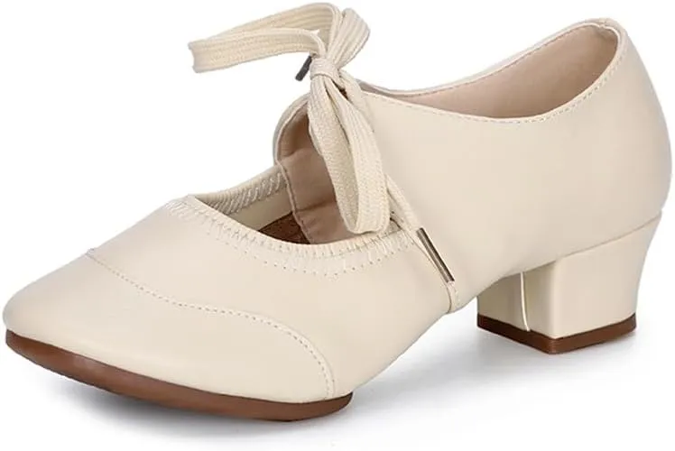 AOQUNFS Women‘s Dance Sneakers Ballroom Lace-up Modern Salsa Latin Jazz Practice Dance Shoes,YMJ-215