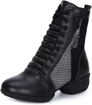 AOQUNFS Women's Dance Sneakers High Top Breathable Soft Modern Dance Shoes Jazz Boots with Split Sole