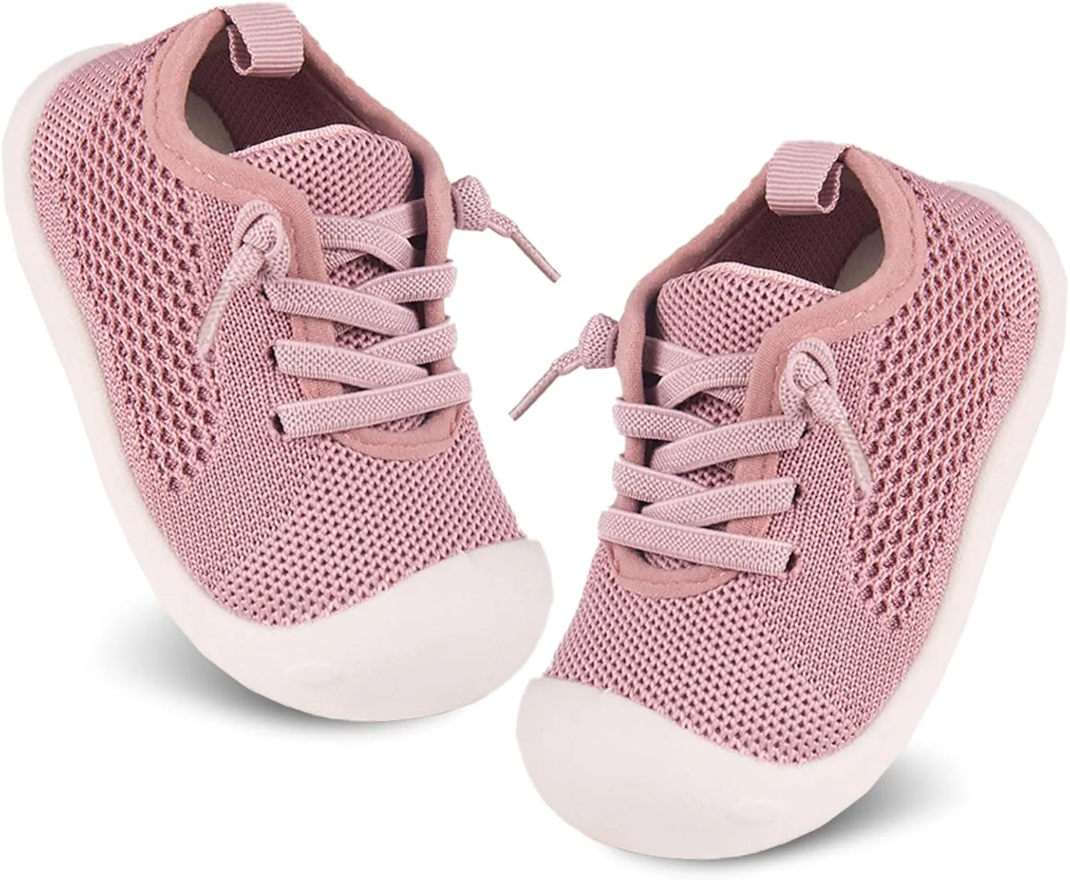 Baby Girl&Boy Toddler First Walking Shoes 6-12 Months Size 3 Black Barefoot Slip On Wide Toe Box Shoes Soft Footmates Casual Tennis Indoor Flexible Learning to Walk Rubber Sneakers