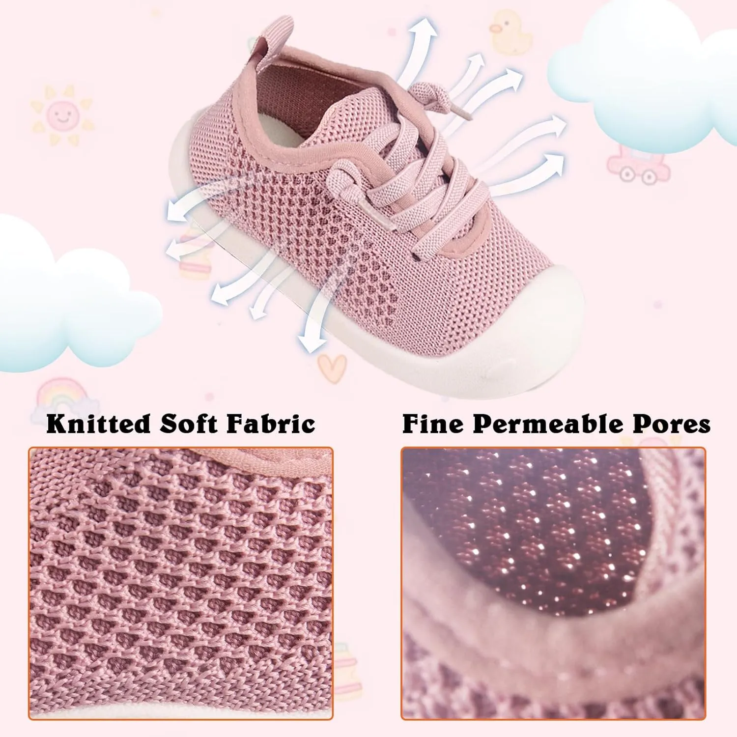 Baby Girl&Boy Toddler First Walking Shoes 6-12 Months Size 3 Black Barefoot Slip On Wide Toe Box Shoes Soft Footmates Casual Tennis Indoor Flexible Learning to Walk Rubber Sneakers