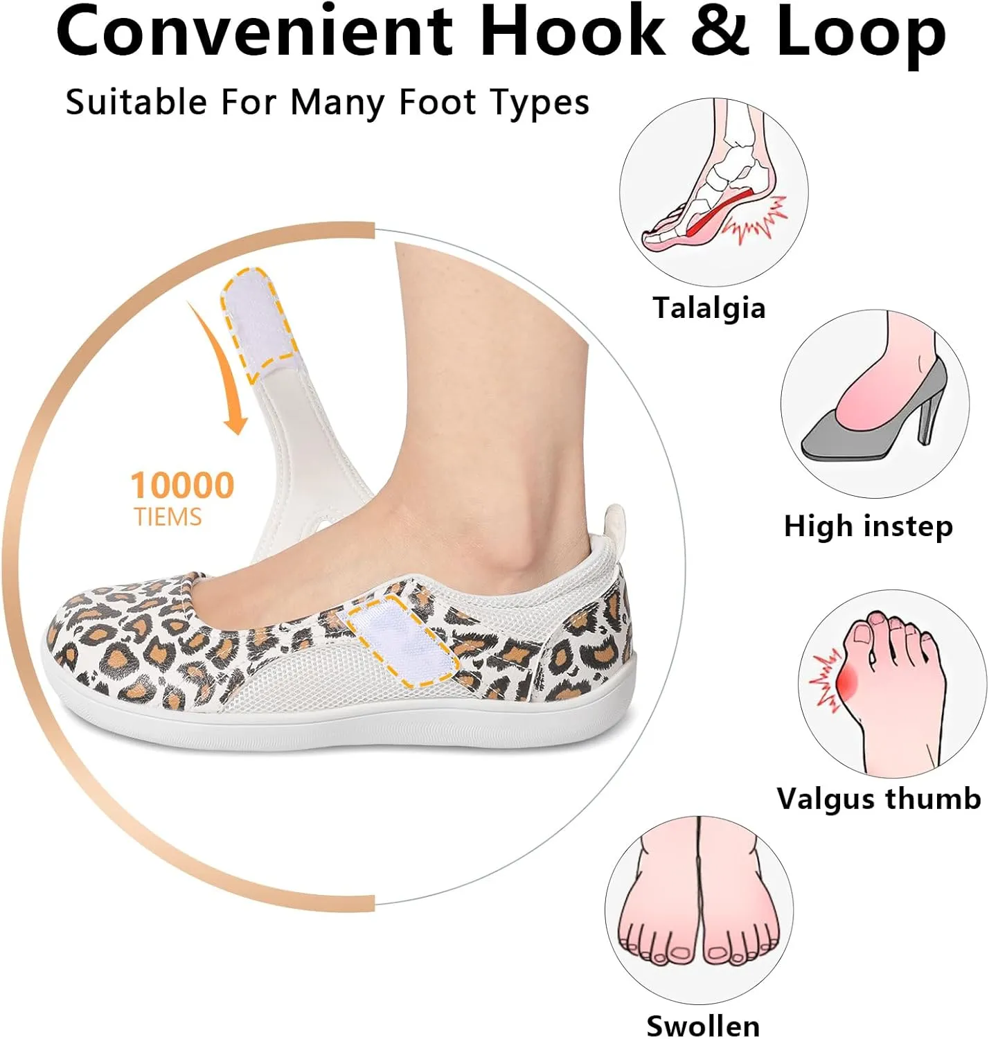 BARERUN Womens Walking Shoes Classic Mary Jane Flats Wide Toe Diabetic Shoes for Women Adjustable Breathable Lightweight Daily Barefoot Shoes