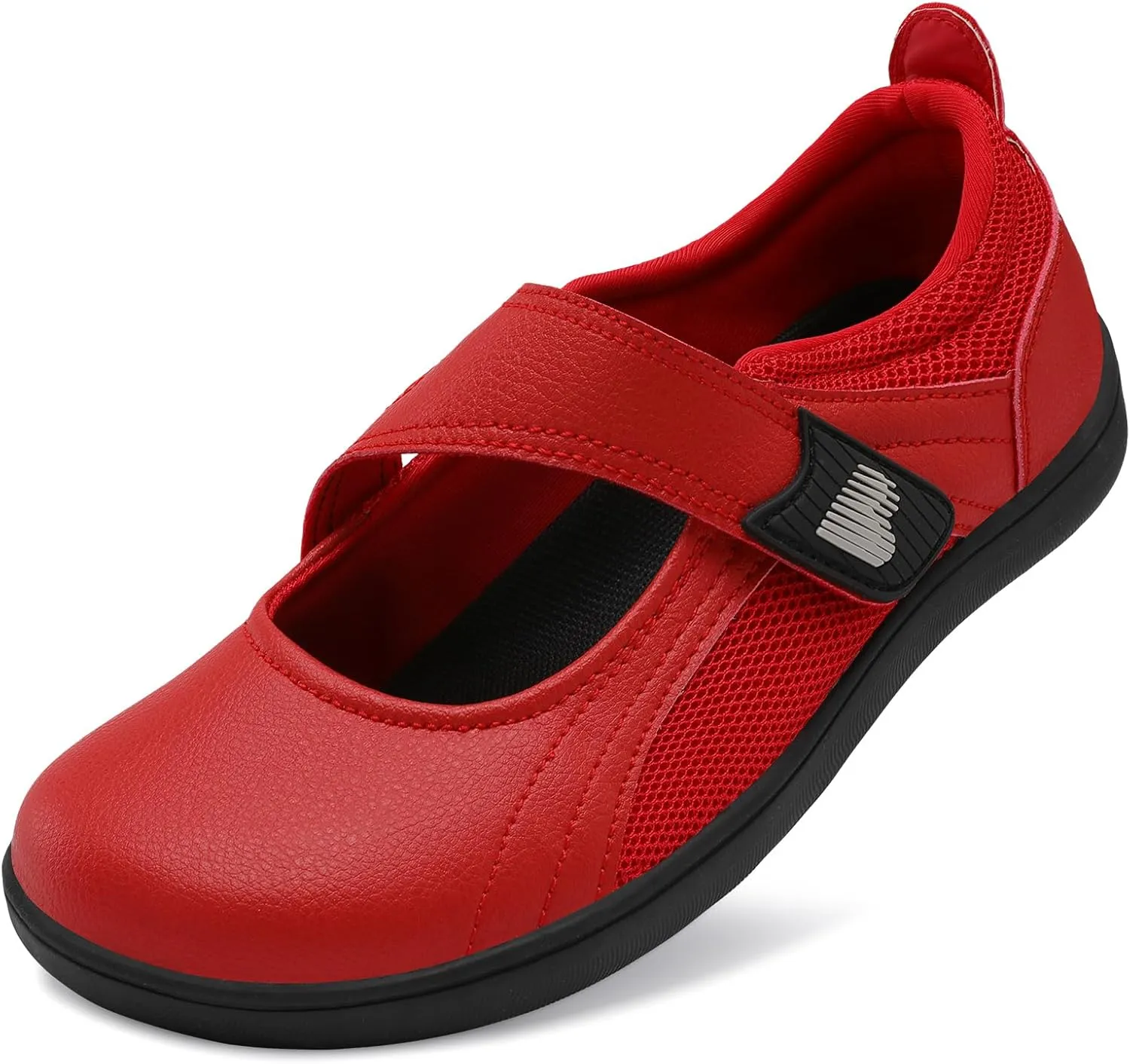 BARERUN Womens Walking Shoes Classic Mary Jane Flats Wide Toe Diabetic Shoes for Women Adjustable Breathable Lightweight Daily Barefoot Shoes