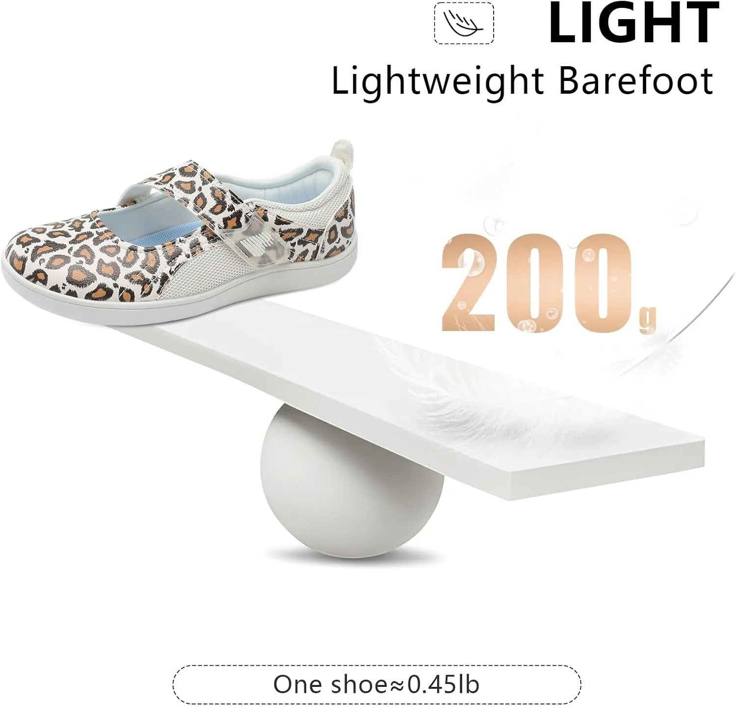 BARERUN Womens Walking Shoes Classic Mary Jane Flats Wide Toe Diabetic Shoes for Women Adjustable Breathable Lightweight Daily Barefoot Shoes