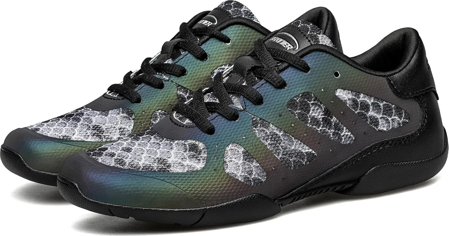 BAXINIER Girls Cheer Shoes White Cheerleading Dance Shoes Kids Athletic Training Tennis Shoes Youth Competition Sneakers