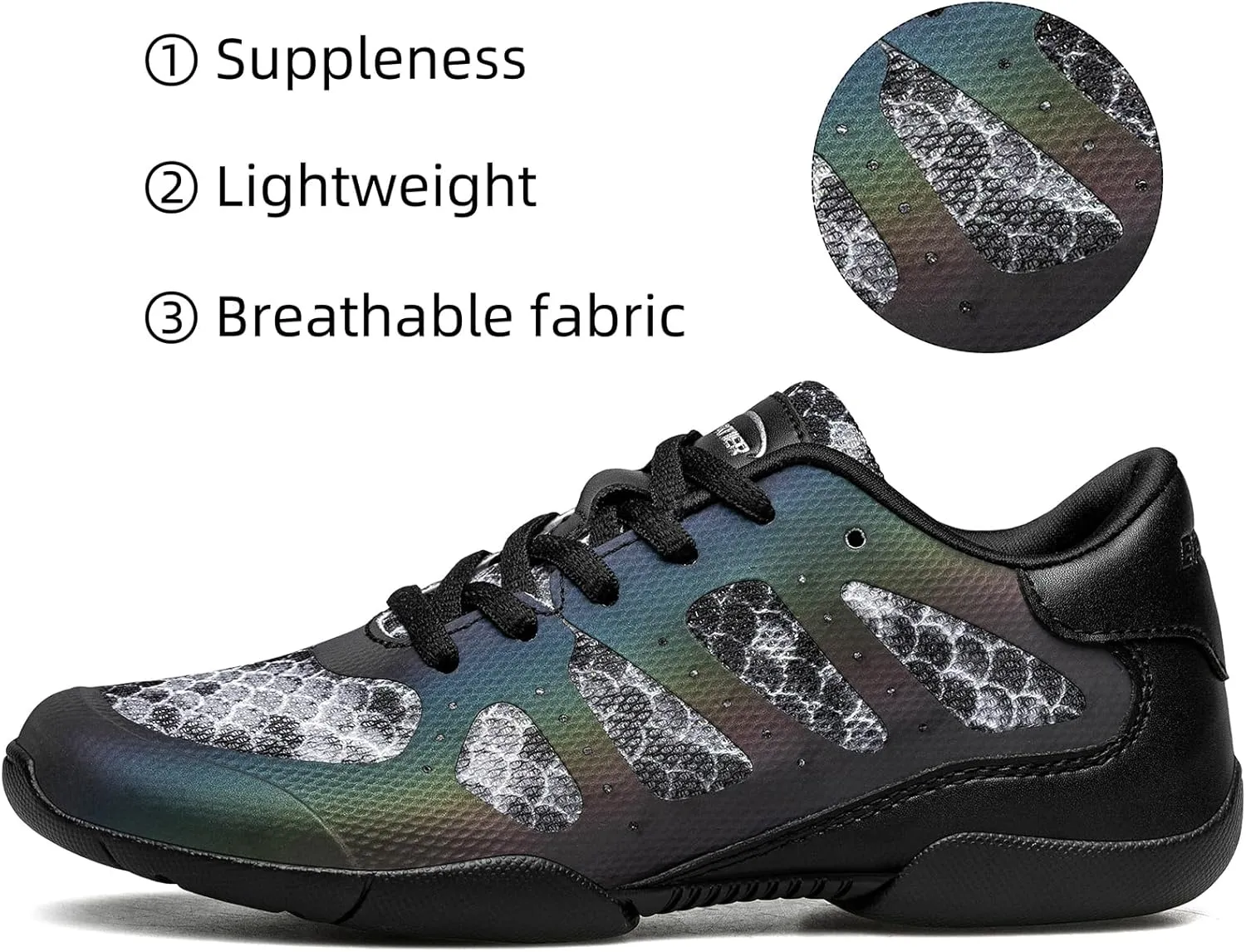 BAXINIER Girls Cheer Shoes White Cheerleading Dance Shoes Kids Athletic Training Tennis Shoes Youth Competition Sneakers