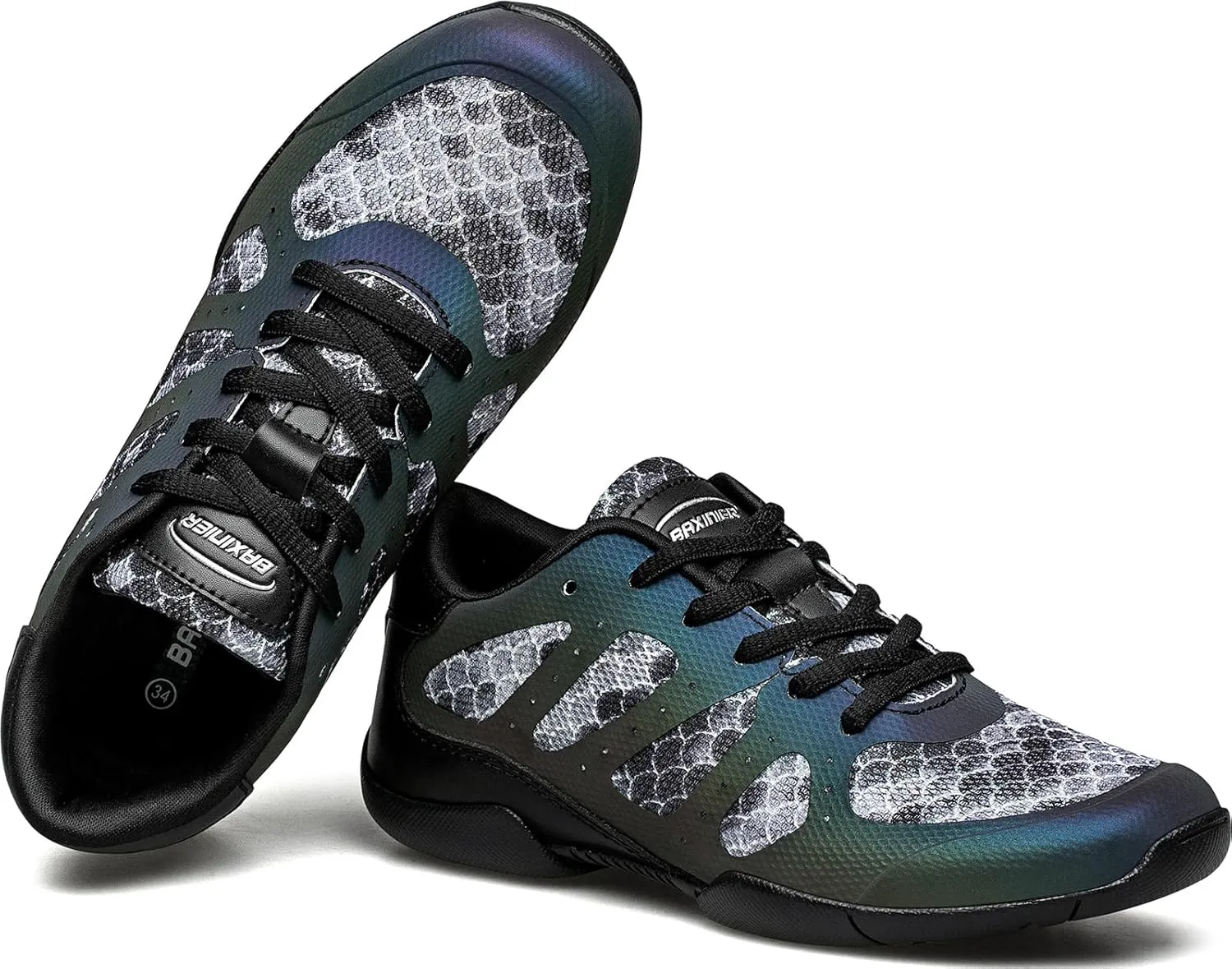 BAXINIER Girls Cheer Shoes White Cheerleading Dance Shoes Kids Athletic Training Tennis Shoes Youth Competition Sneakers