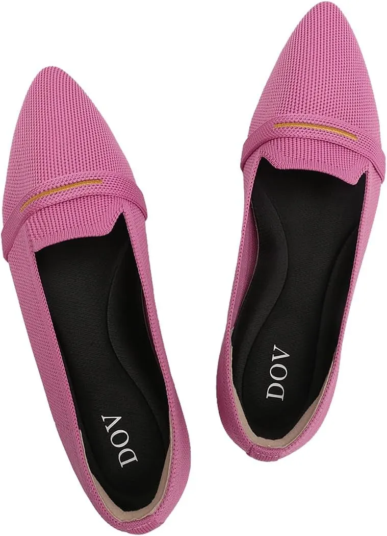 Bealin Womens Flats Dressy Pointed Toe Knit Ballet Shoes Confortable Women Soft Flats Shoes Slip On Loafer Shoes