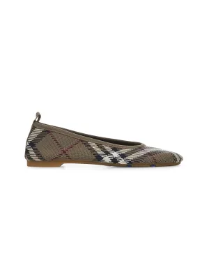 Beige Check Baby ballet flats