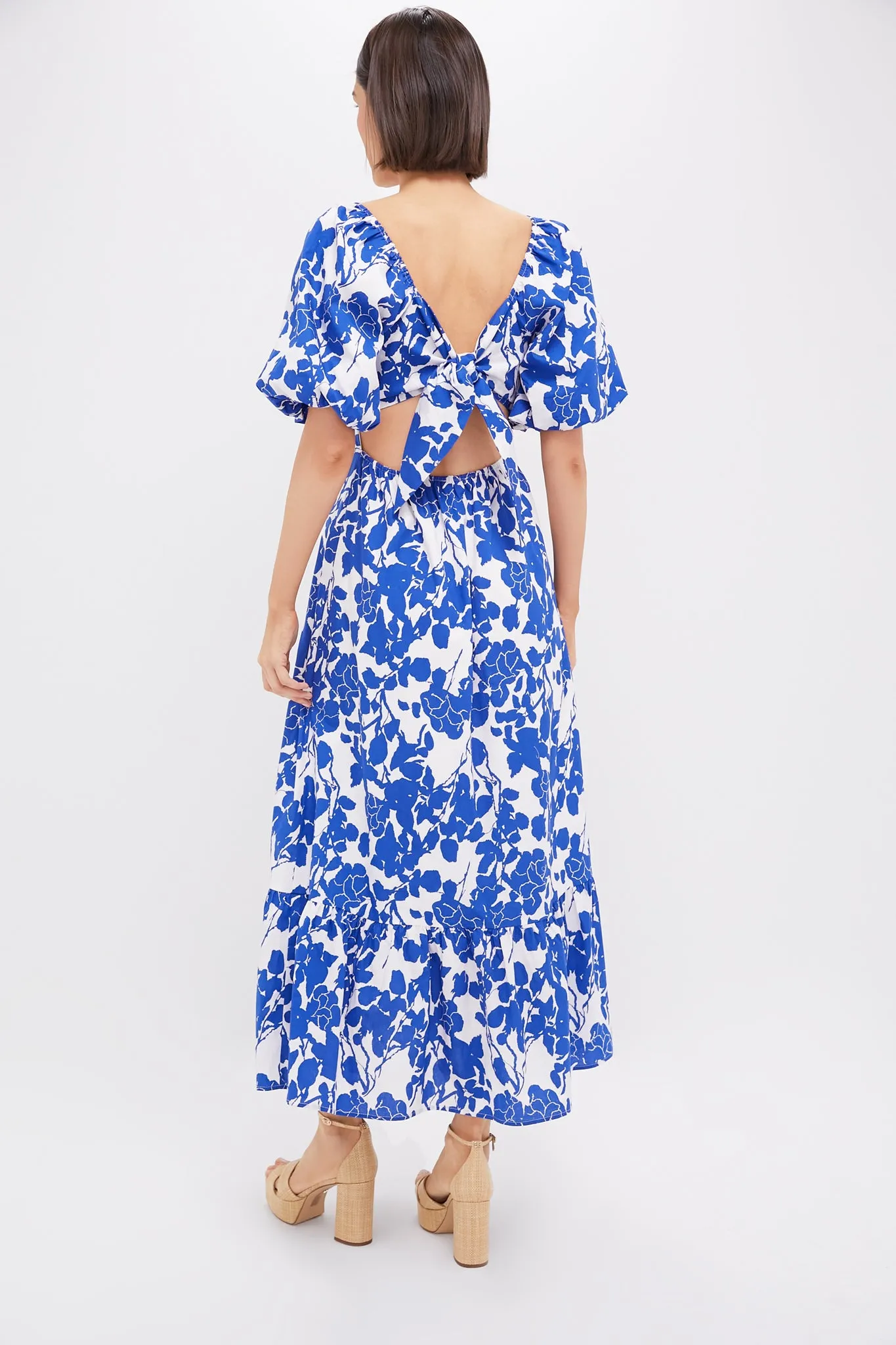 Blue Floral Seaport Midi Dress