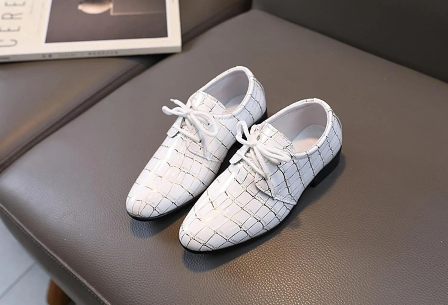 Boys Girls Classic Wingtip Oxford Dress Shoes Wedding Church School Uniform Loafer Flats for Toddlers, Little Kids,Big Kids