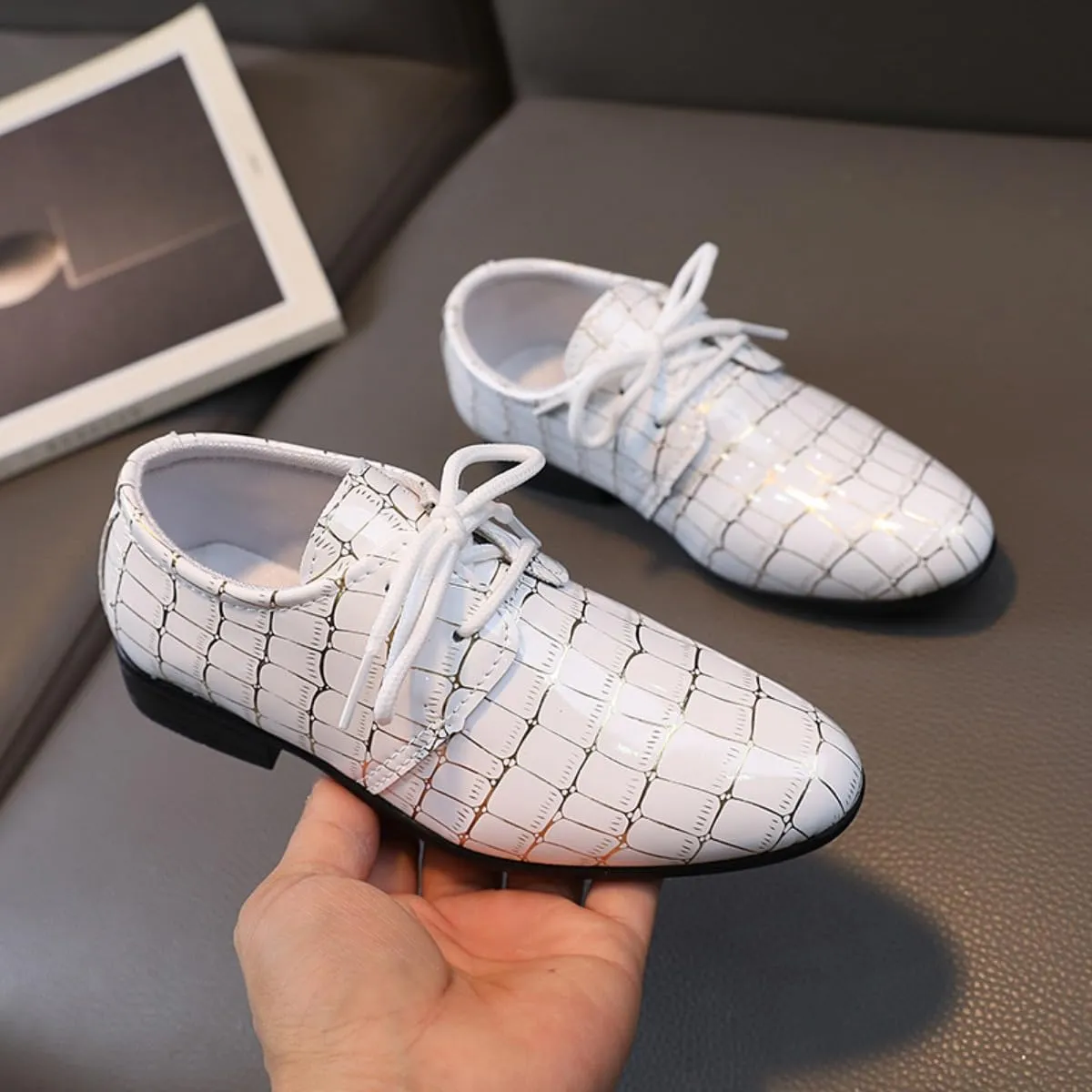 Boys Girls Classic Wingtip Oxford Dress Shoes Wedding Church School Uniform Loafer Flats for Toddlers, Little Kids,Big Kids