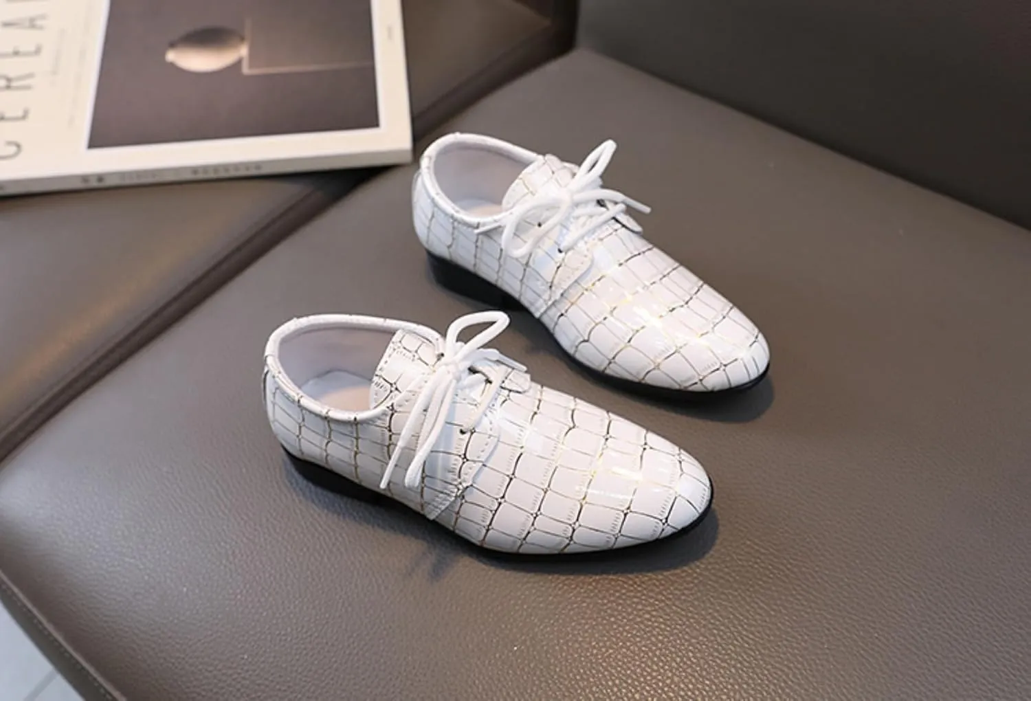 Boys Girls Classic Wingtip Oxford Dress Shoes Wedding Church School Uniform Loafer Flats for Toddlers, Little Kids,Big Kids