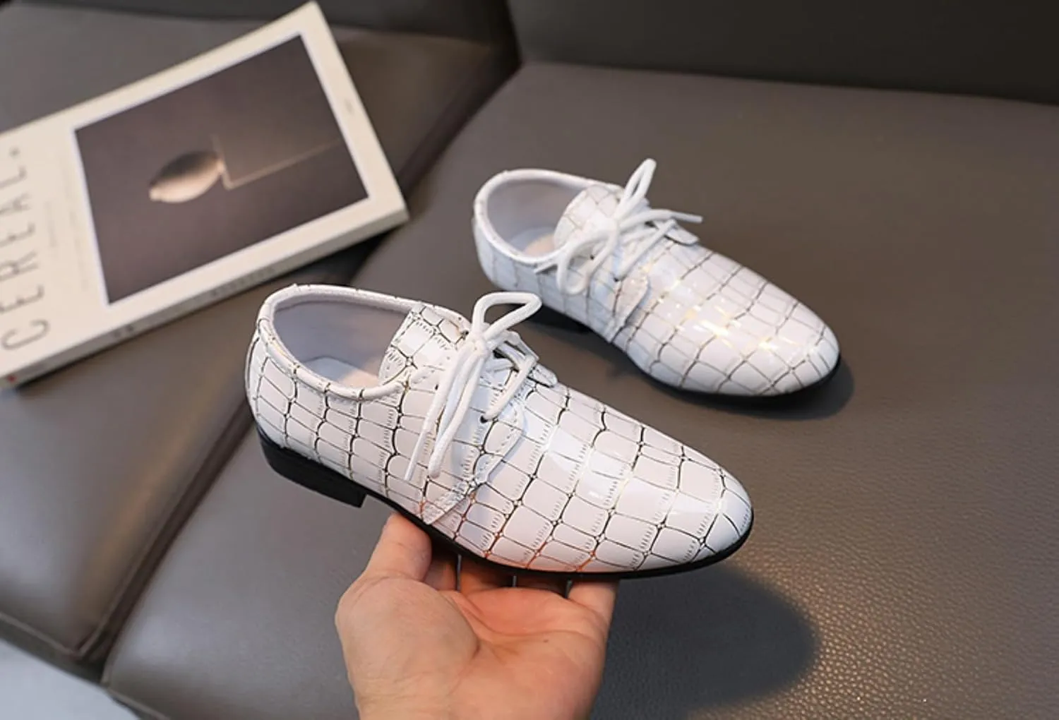 Boys Girls Classic Wingtip Oxford Dress Shoes Wedding Church School Uniform Loafer Flats for Toddlers, Little Kids,Big Kids