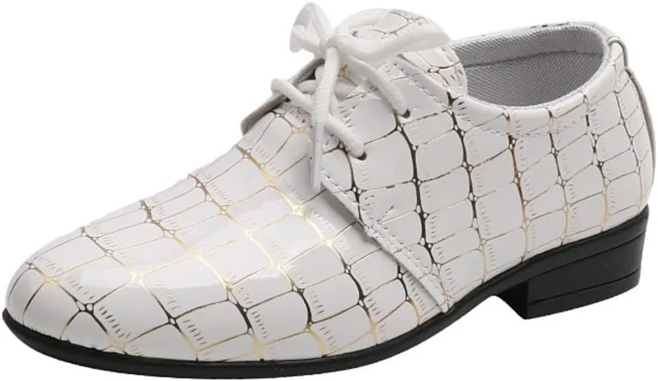 Boys Girls Classic Wingtip Oxford Dress Shoes Wedding Church School Uniform Loafer Flats for Toddlers, Little Kids,Big Kids