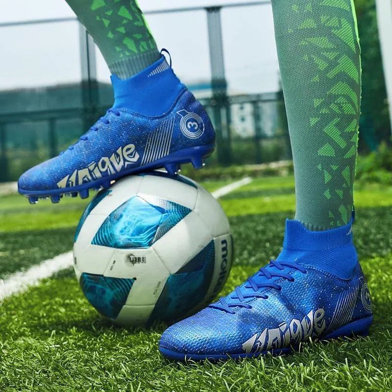 Boys Girls Soccer Cleats FG/AG Soccer Shoes Turf Indoor Outdoor Firm Ground High-top Spikes Younth Professional Training Football Boots