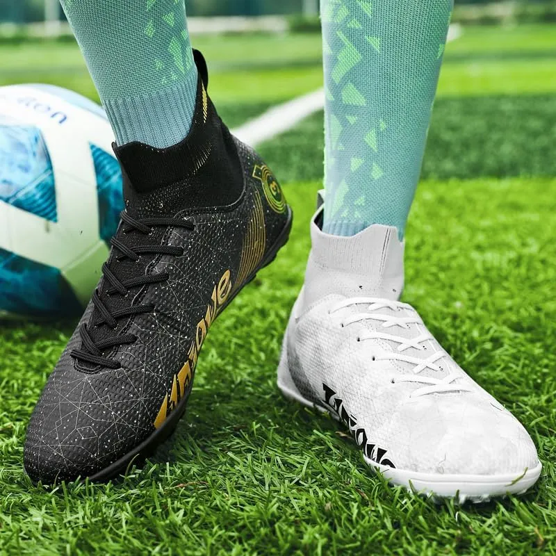Boys Girls Soccer Cleats FG/AG Soccer Shoes Turf Indoor Outdoor Firm Ground High-top Spikes Younth Professional Training Football Boots