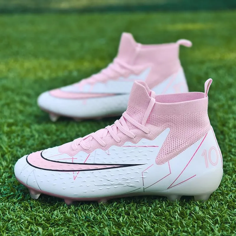 Boys Girls Soccer Cleats FG/AG Soccer Shoes Turf Indoor Outdoor Firm Ground High-top Spikes Younth Professional Training Football Boots