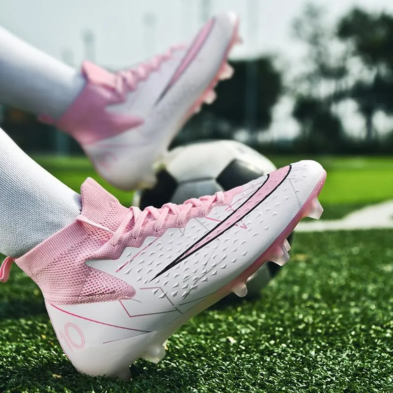 Boys Girls Soccer Cleats FG/AG Soccer Shoes Turf Indoor Outdoor Firm Ground High-top Spikes Younth Professional Training Football Boots