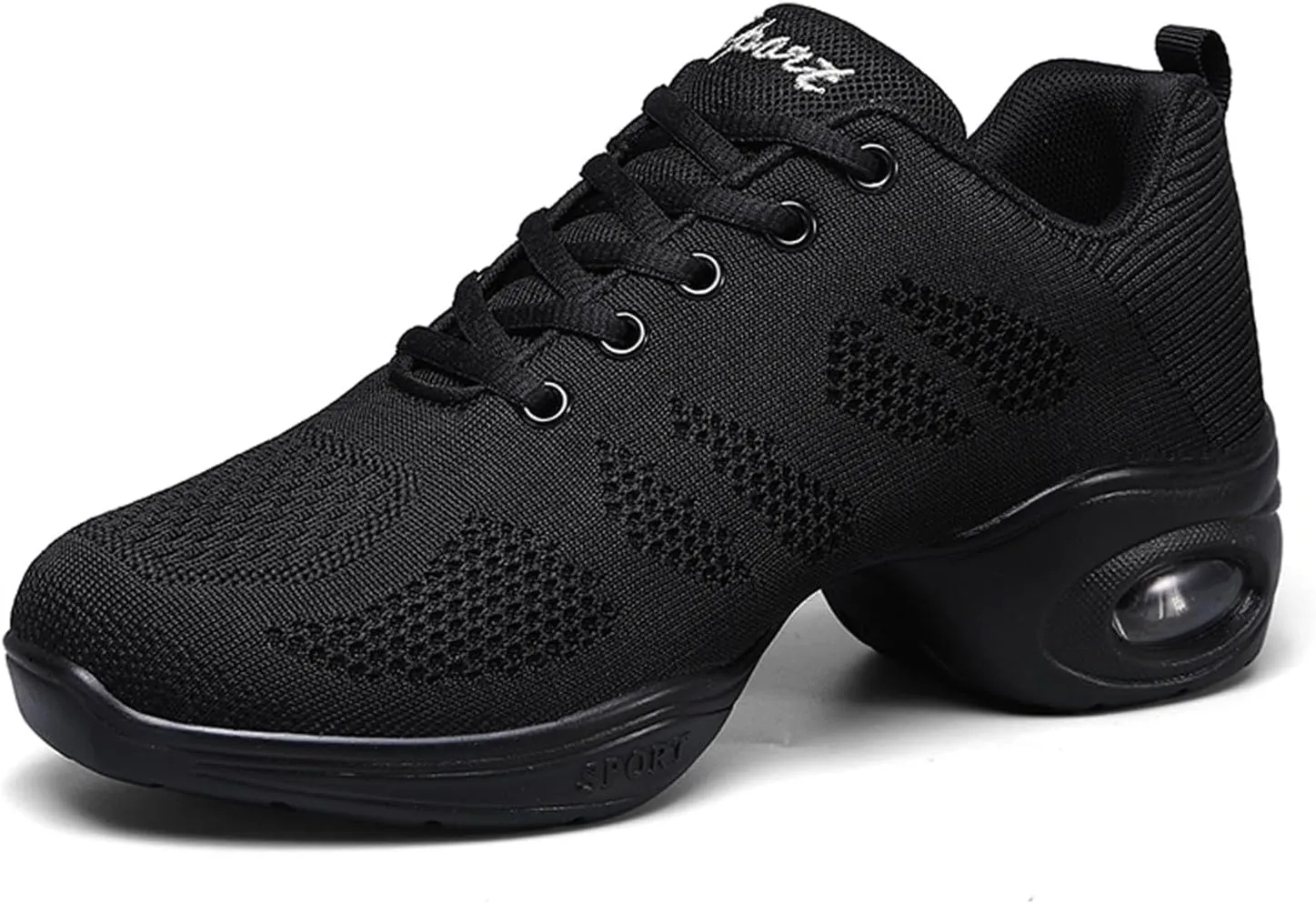 CERYTHRINA Women's Dance Shoes Lace-up Jazz Shoes Breathable Mesh Sneakers Air Cushion Athletic Walking Shoes