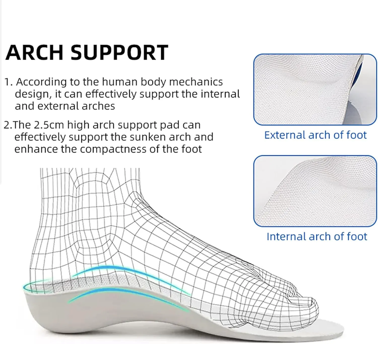 Children's Orthopedic Insoles,Kids Orthotics Inserts Provides Arch Support for Flat Foot,Breathable and Non-Slip