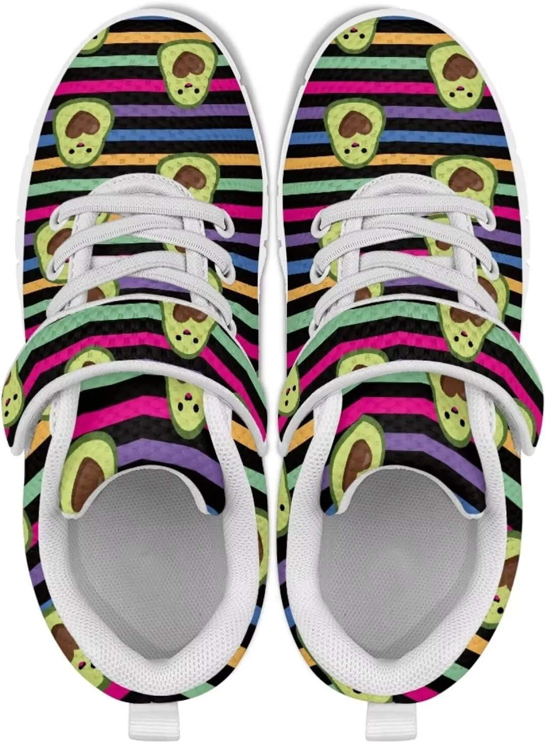 Coloranimal Kids Sneakers Walking Shoes Sports Shoes for Girls Slip On Sneakers Running Shoes Single Buckle Lace Up Shoes
