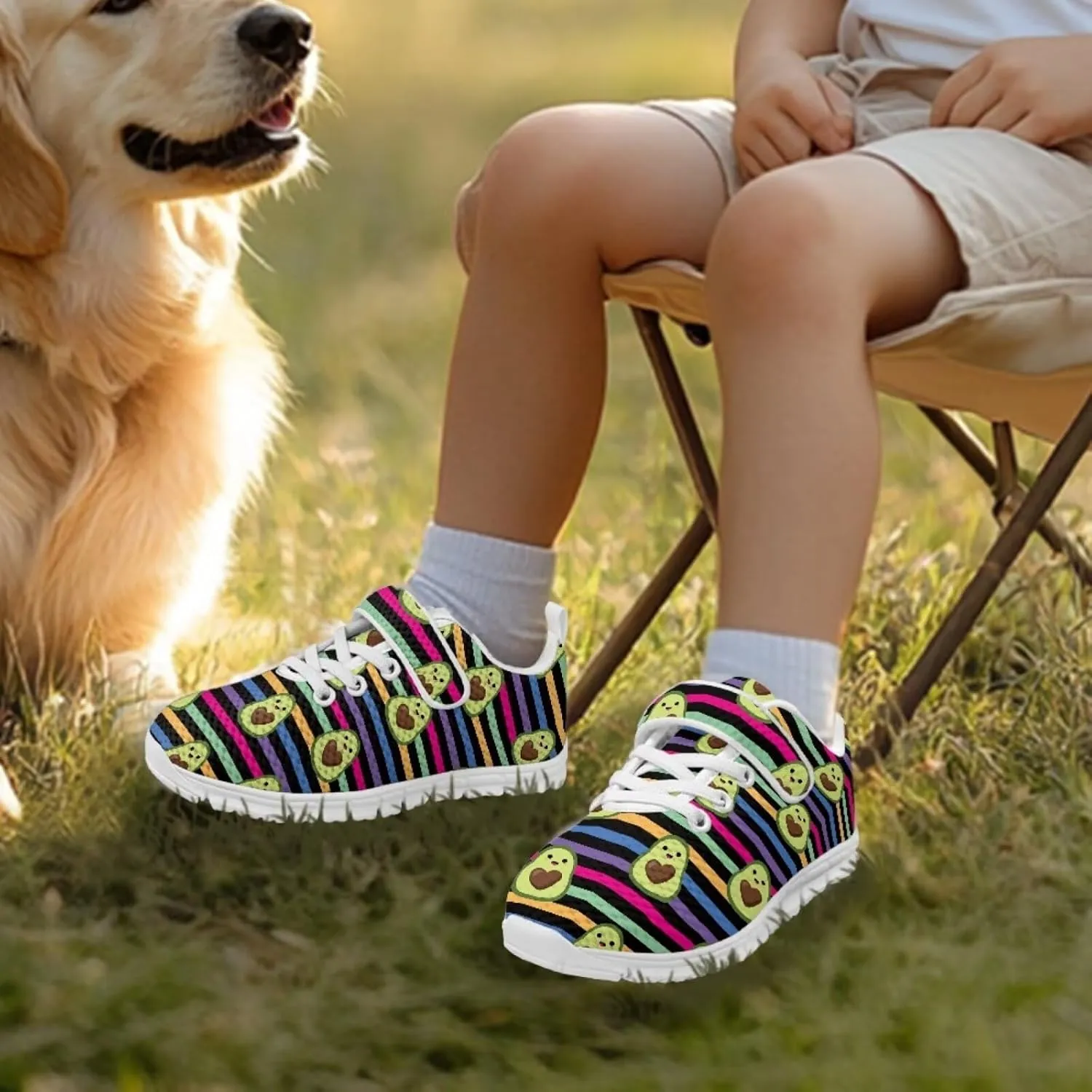 Coloranimal Kids Sneakers Walking Shoes Sports Shoes for Girls Slip On Sneakers Running Shoes Single Buckle Lace Up Shoes