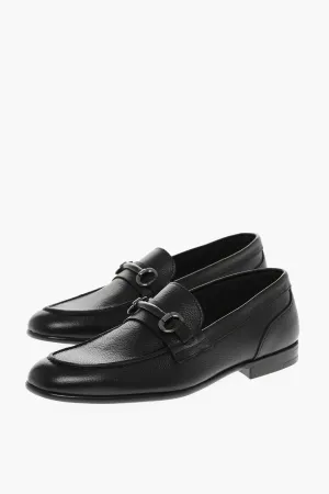 Corneliani CC COLLECTION Textured Leather Loafers with Clamp