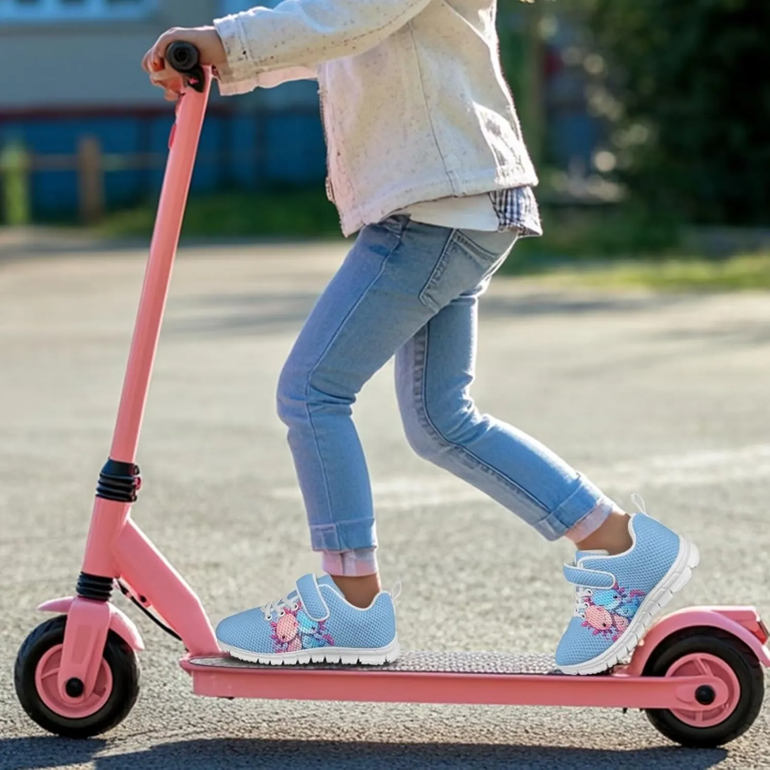 Doojoayie Little Girl Tennis Shoes School Sneakers for Girls Hook and Loop Footwear