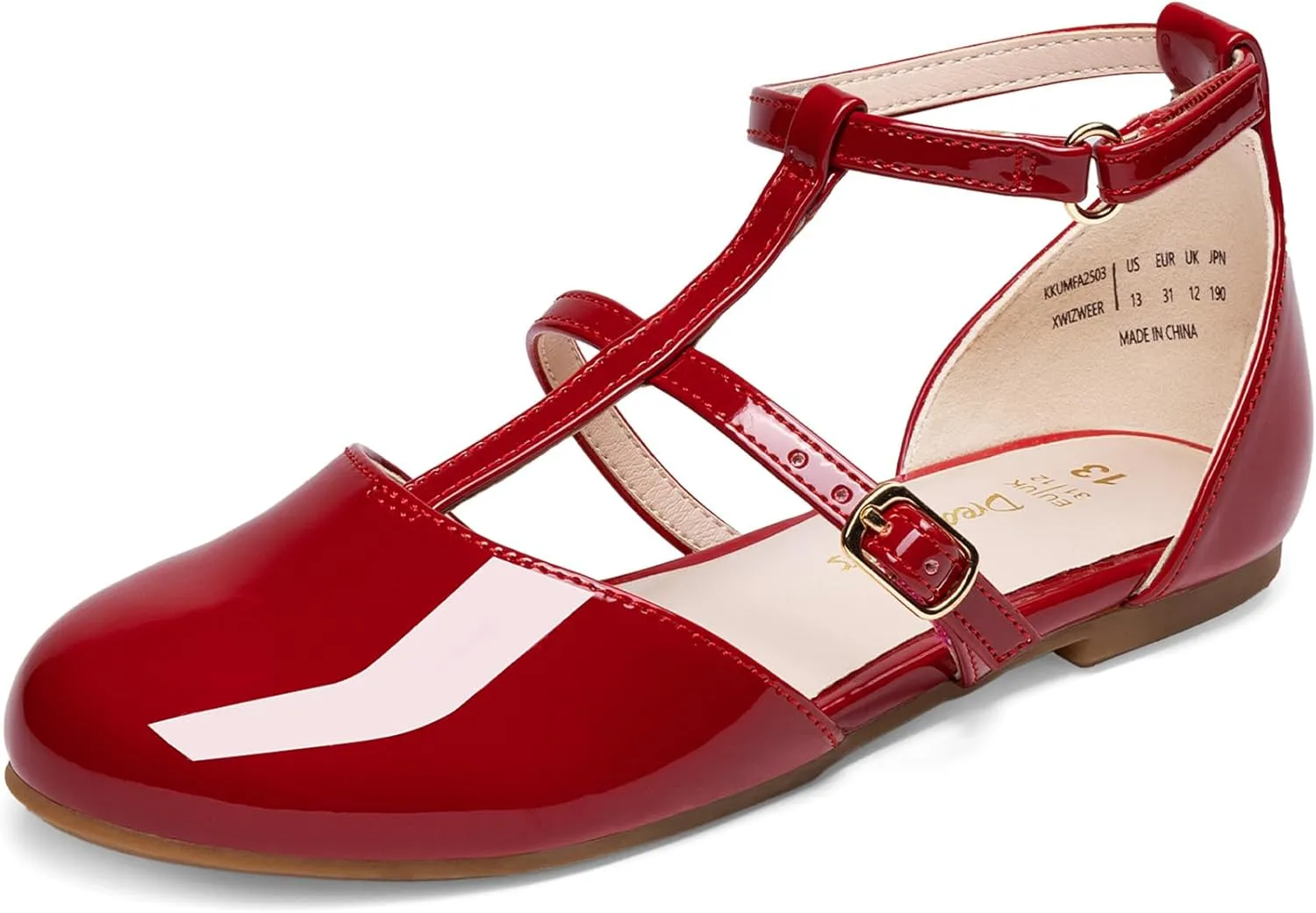 DREAM PAIRS Girls Dress Shoes Mary Jane Flats for Little Girls Party Shoes with T Strap