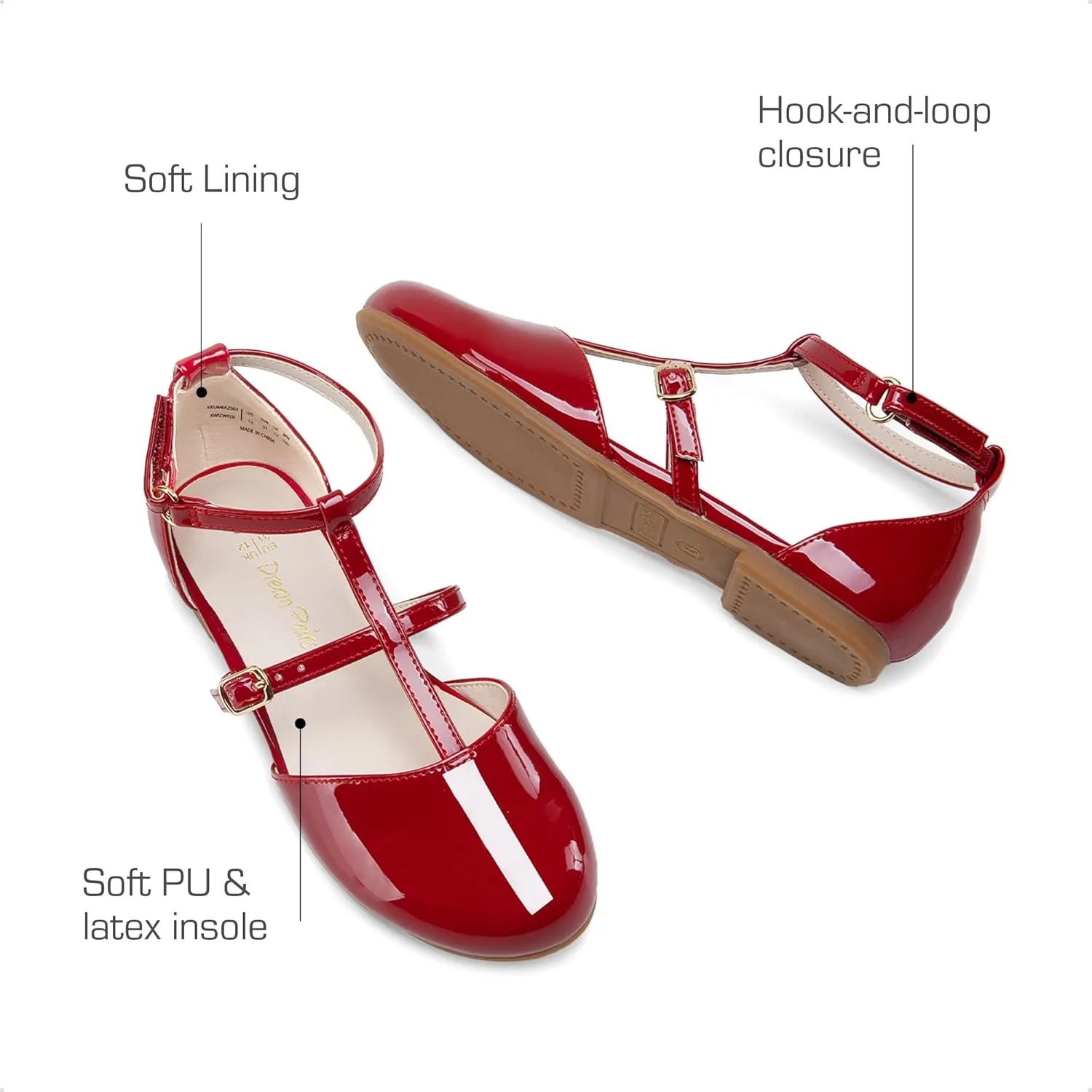 DREAM PAIRS Girls Dress Shoes Mary Jane Flats for Little Girls Party Shoes with T Strap