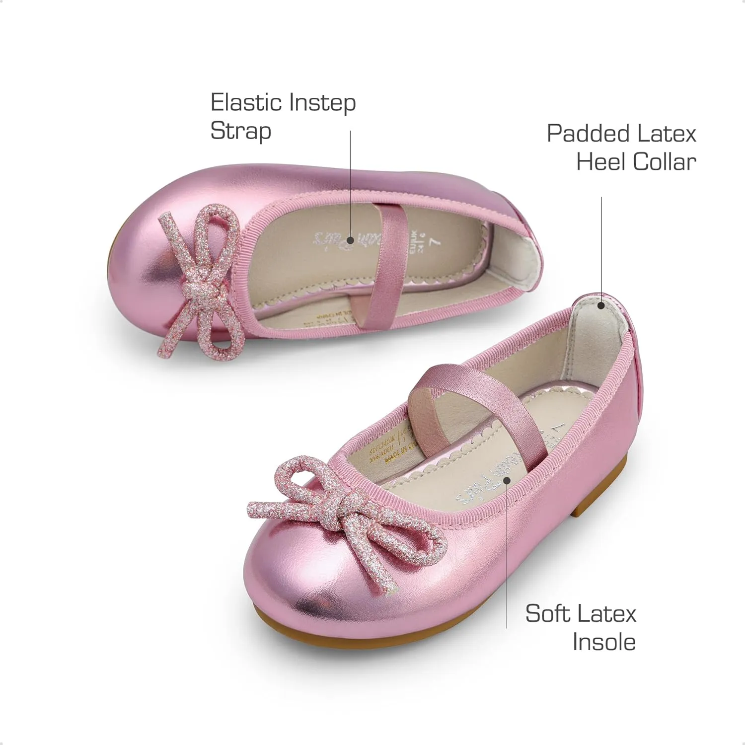 DREAM PAIRS Toddler Girls Dress Shoes Flower Girl Ballet Bow Flats for Party, Wedding, Performance, School, Christmas
