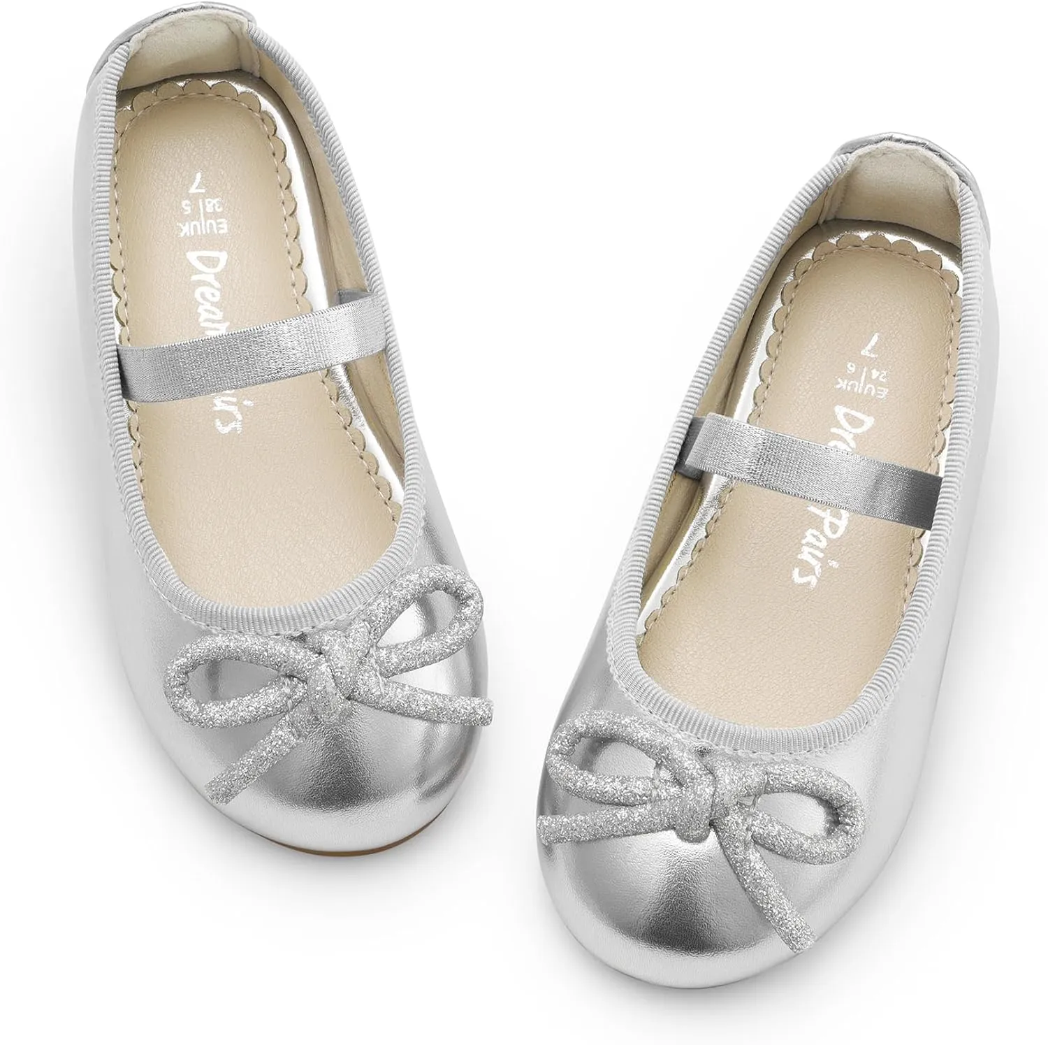 DREAM PAIRS Toddler Girls Dress Shoes Flower Girl Ballet Bow Flats for Party, Wedding, Performance, School, Christmas