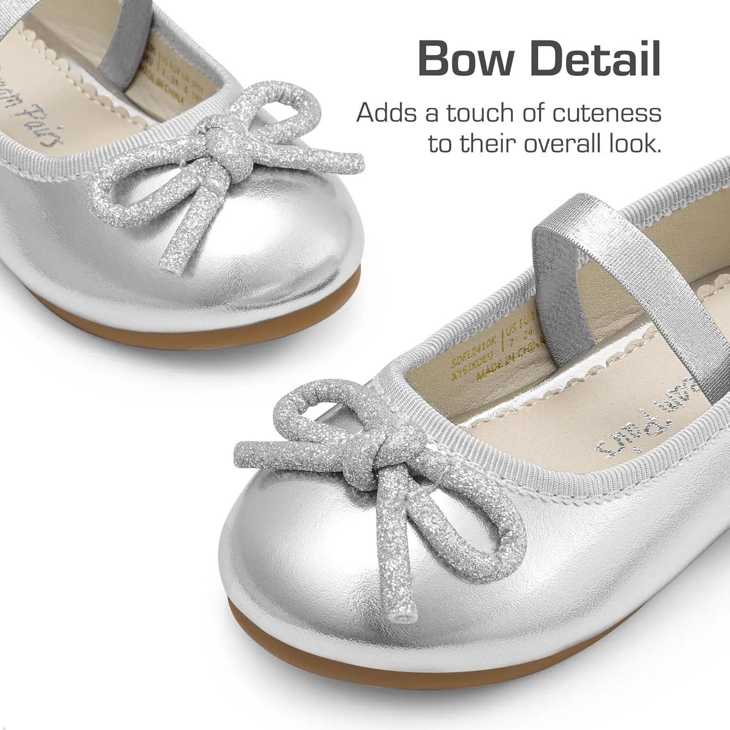 DREAM PAIRS Toddler Girls Dress Shoes Flower Girl Ballet Bow Flats for Party, Wedding, Performance, School, Christmas