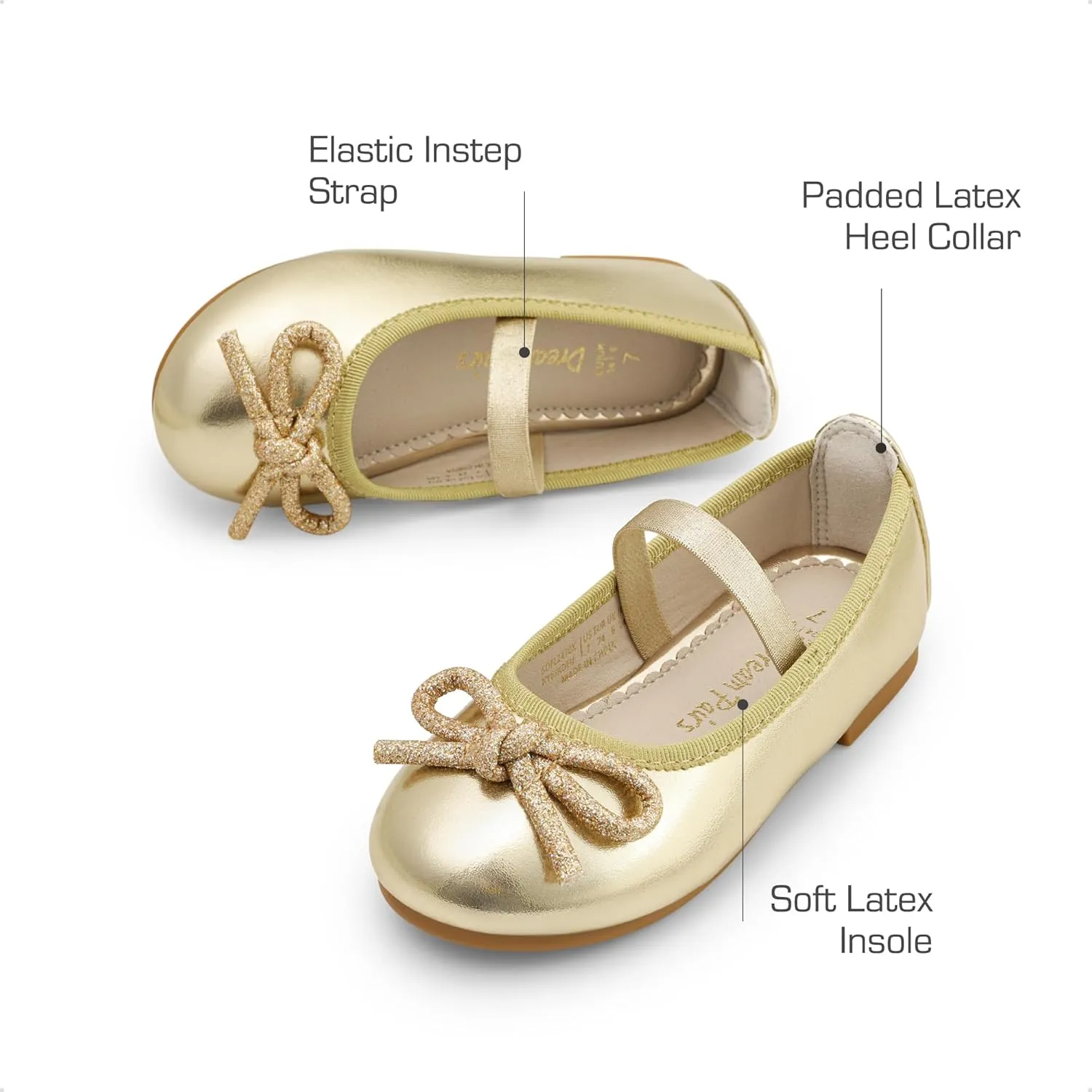 DREAM PAIRS Toddler Girls Dress Shoes Flower Girl Ballet Bow Flats for Party, Wedding, Performance, School, Christmas