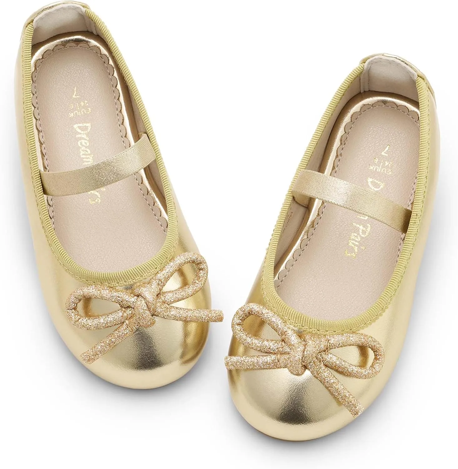 DREAM PAIRS Toddler Girls Dress Shoes Flower Girl Ballet Bow Flats for Party, Wedding, Performance, School, Christmas