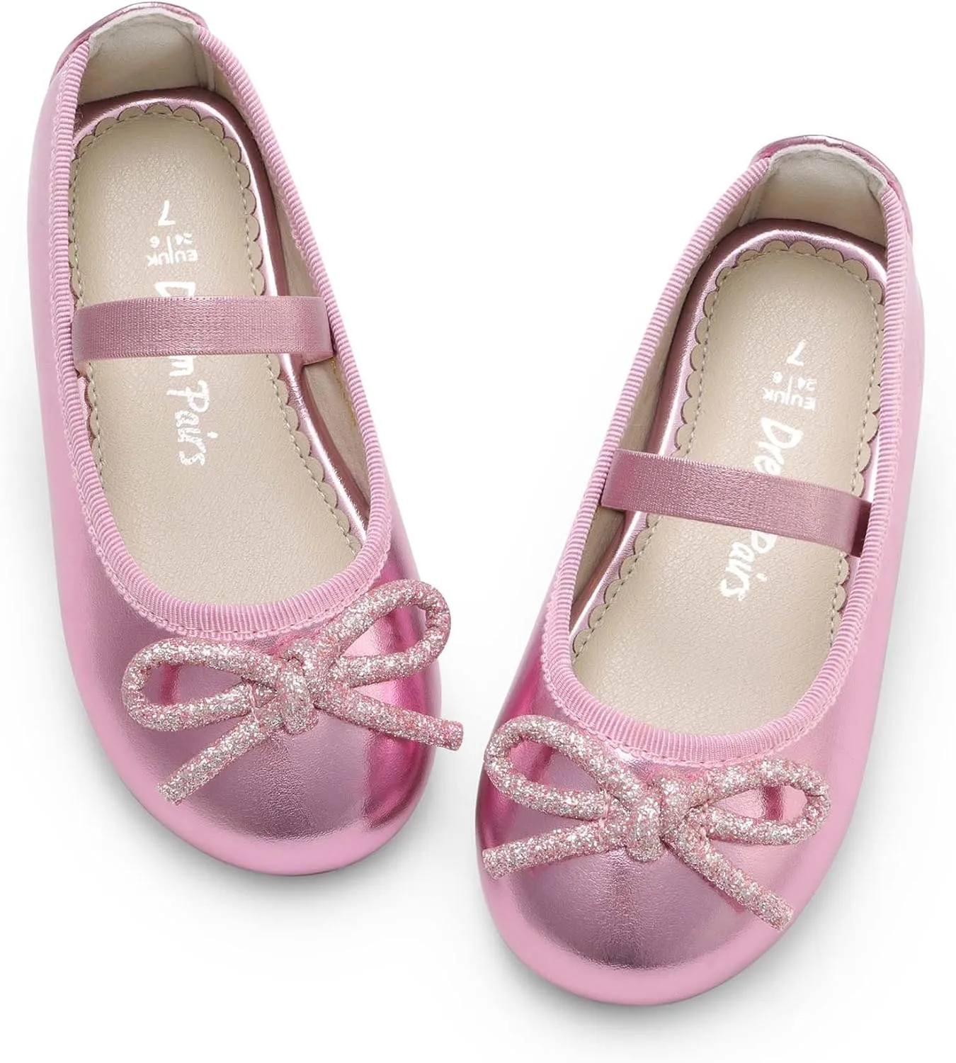 DREAM PAIRS Toddler Girls Dress Shoes Flower Girl Ballet Bow Flats for Party, Wedding, Performance, School, Christmas