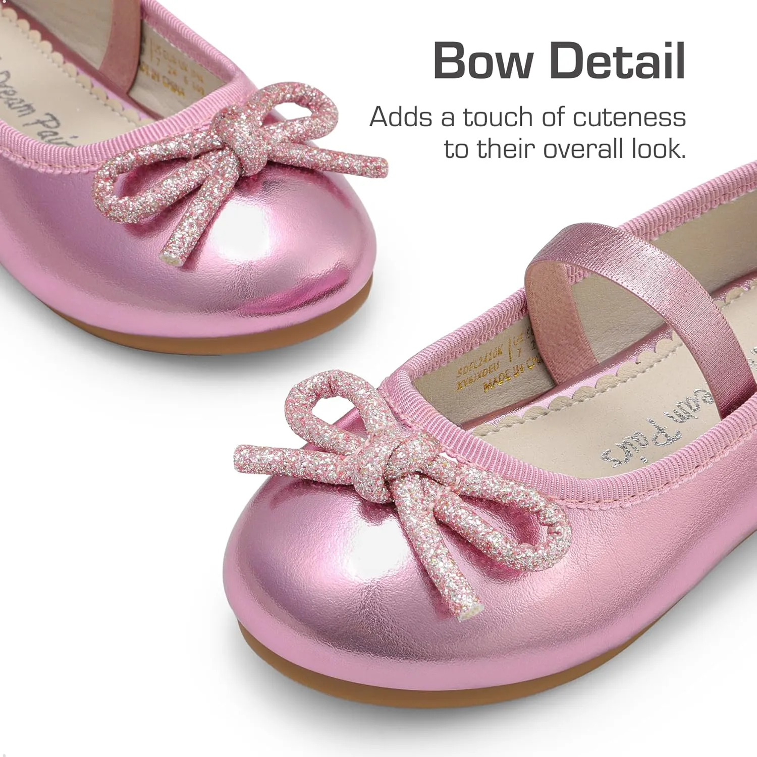 DREAM PAIRS Toddler Girls Dress Shoes Flower Girl Ballet Bow Flats for Party, Wedding, Performance, School, Christmas