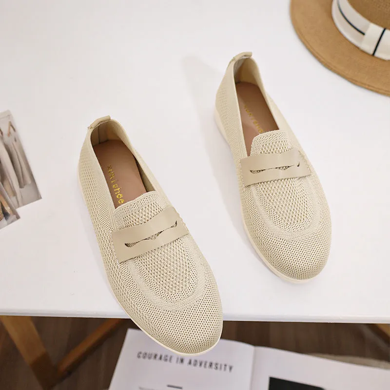 Environmentally friendly woven breathable soft-soled loafers