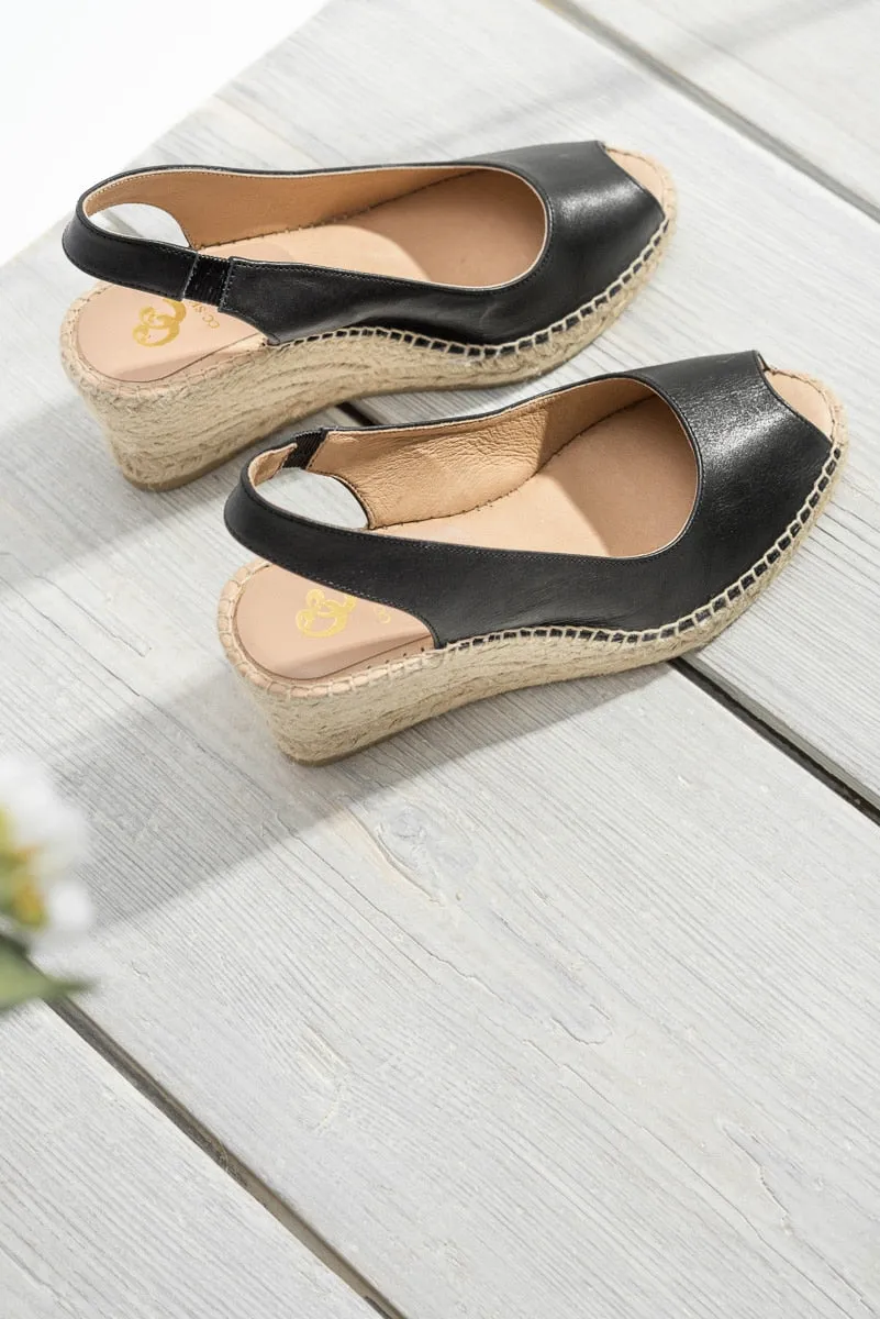 Espadrill Palamos 703 | Svart Skinn
