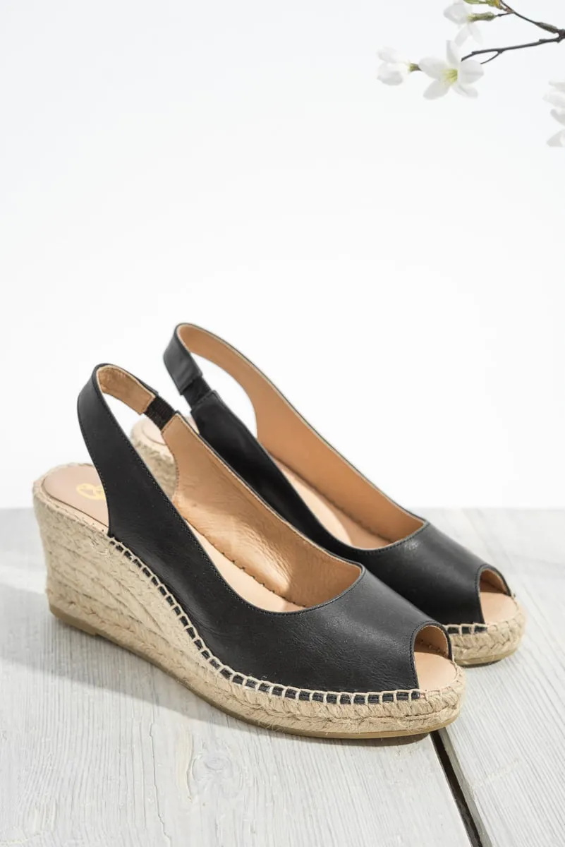 Espadrill Palamos 703 | Svart Skinn