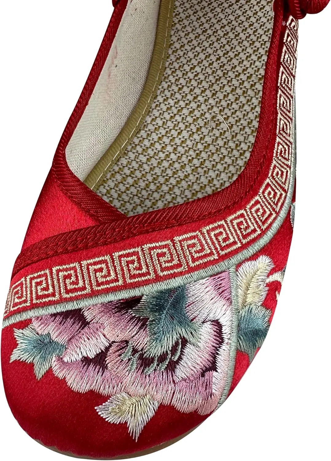eYLun Women Embroidered Shoes Flats Floral Comfortable Ballet Flats Shoes Round Toe Mary Jane Shoes