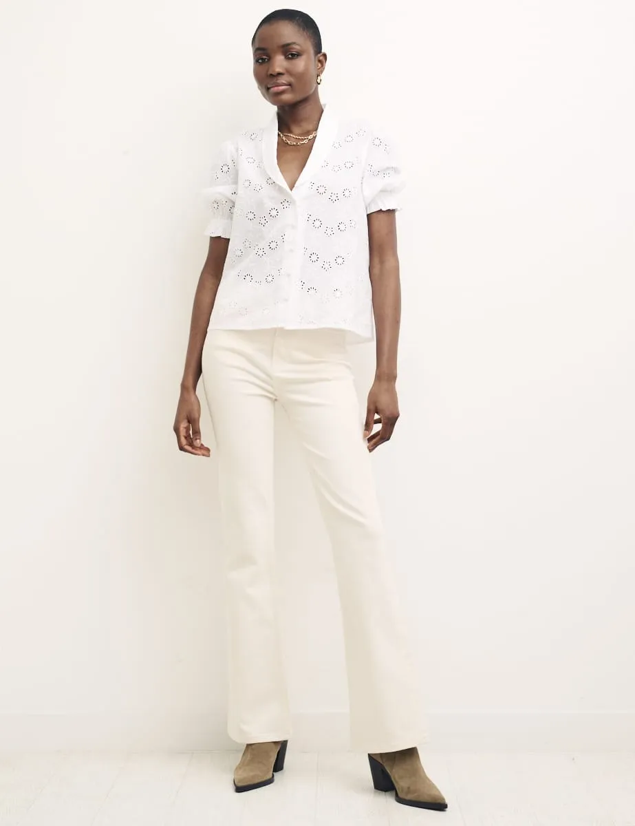 Fearne Cotton Cream Skinny Flare Jeans