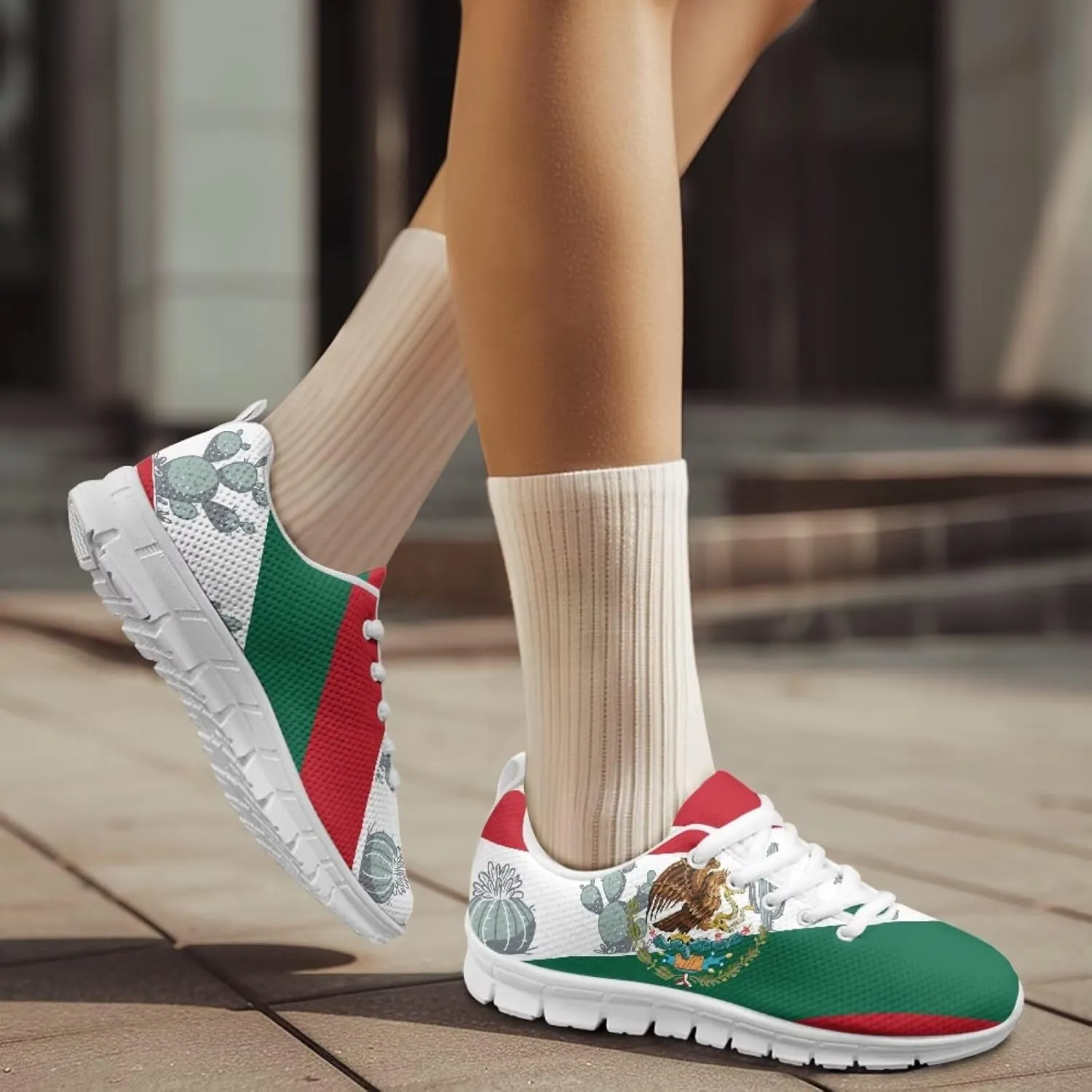 Forchrinse Mexico Splash Ink Sneakers Unisex National Walking Tennis Shoes for Women Men Festival Sneakers Lightweight