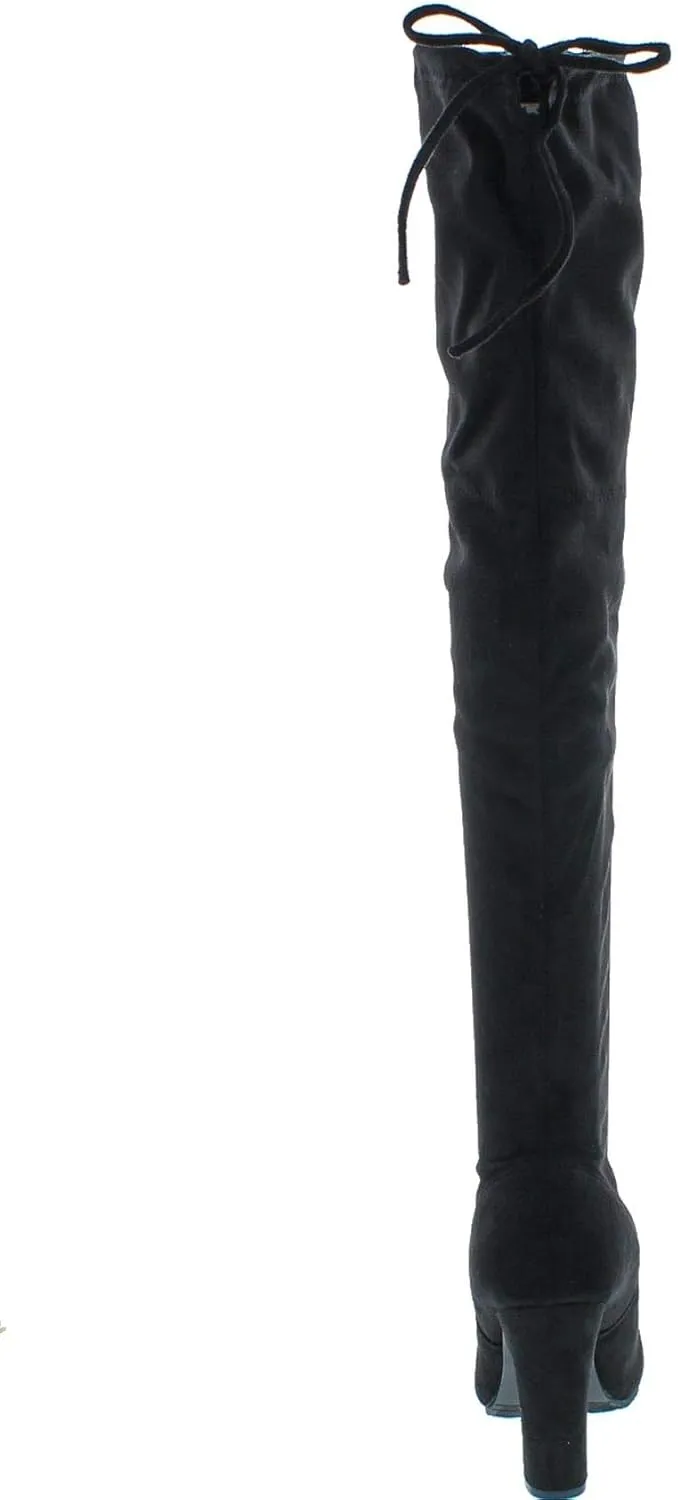 Forever Link Women's Stacked Chunky Heel Stretch Over The Knee Boot