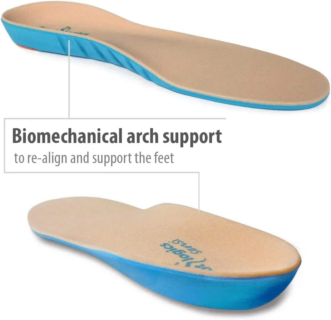 Full-Length Soft Orthotic Shoe Insoles with Gentle Arch Support for Arthritis, and Sensitive Feet - Sensi, Pair, S