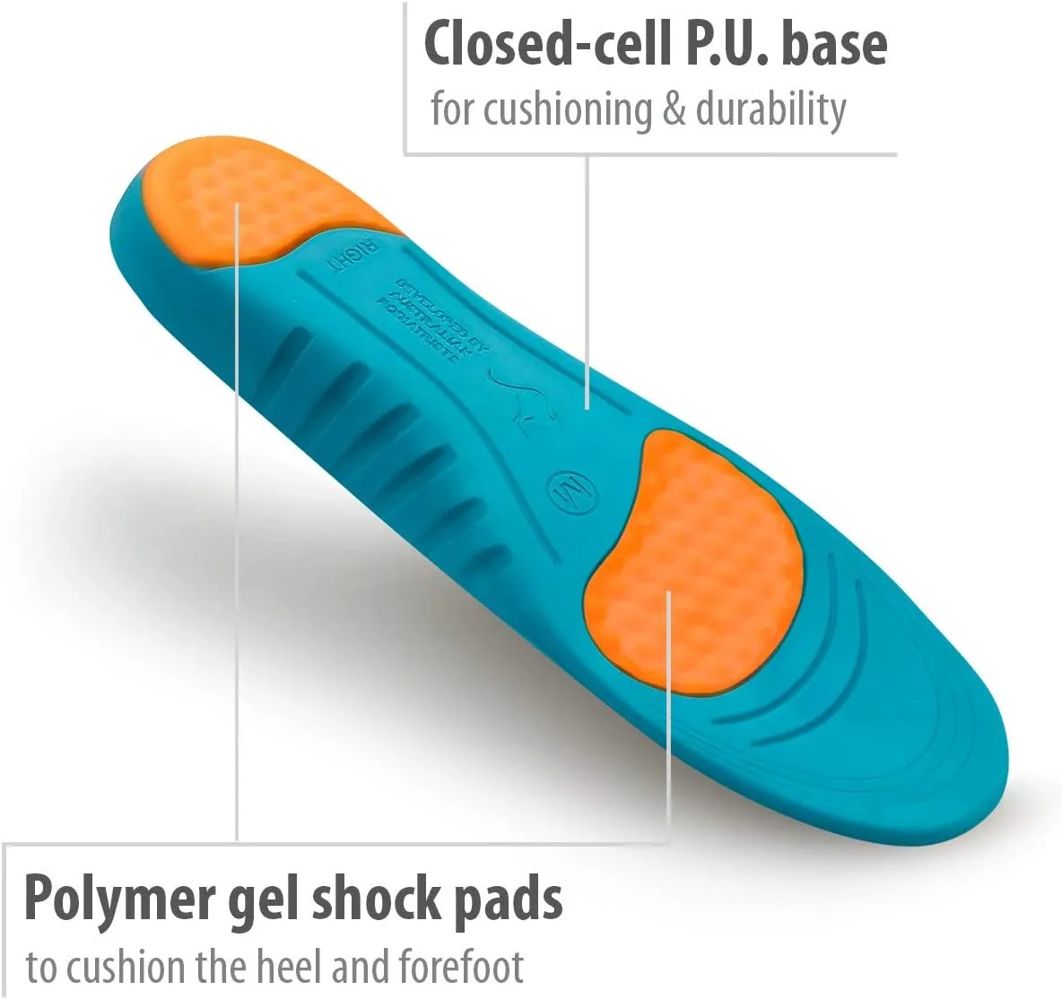 Full-Length Soft Orthotic Shoe Insoles with Gentle Arch Support for Arthritis, and Sensitive Feet - Sensi, Pair, S